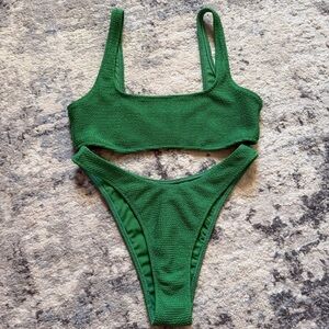 Pacsun Green Knit Bikini Set
